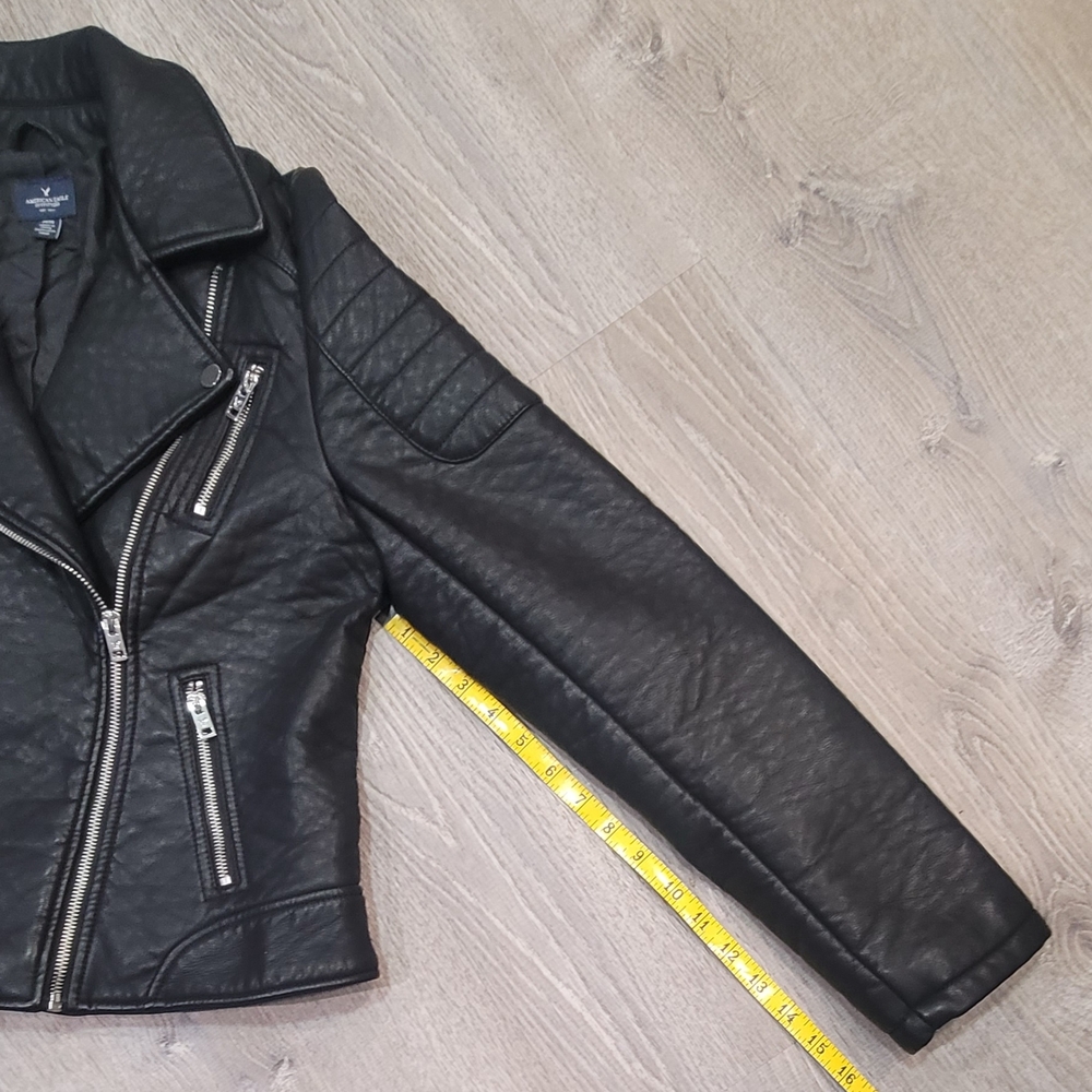 American Eagle Outfitters Quilted Black Leather Jacket - Picture 4 of 7